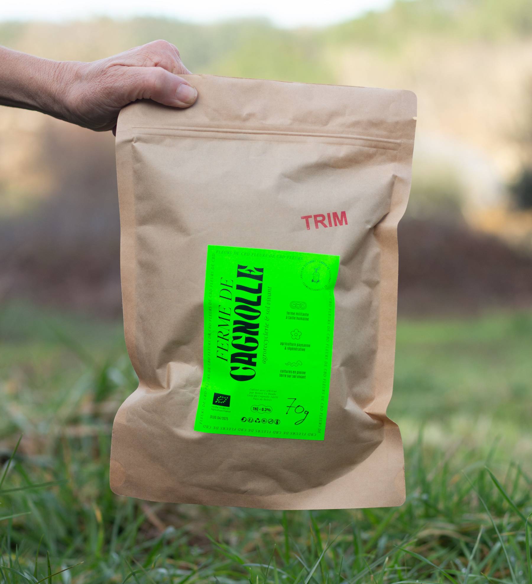 G. TRIM de fleur de CBD - BIO - 70 grammes